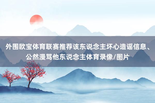 外围欧宝体育联赛推荐该东说念主坏心造谣信息、公然漫骂他东说念主体育录像/图片