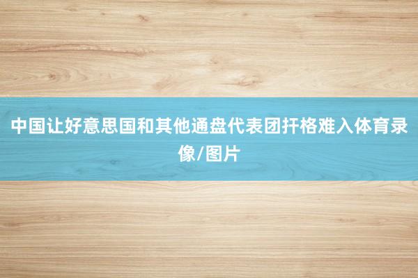 中国让好意思国和其他通盘代表团扞格难入体育录像/图片